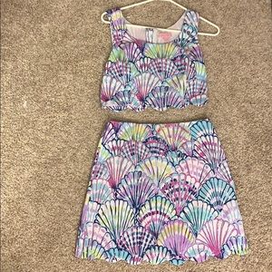 Two piece set, top and skirt